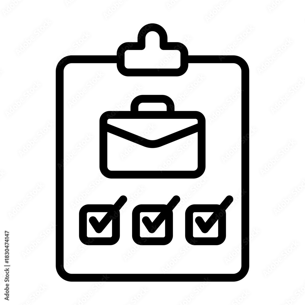 Obraz premium Job Order Icon - Black Outline