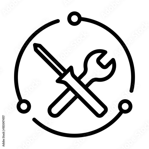 Maintenance Icon - Black Outline