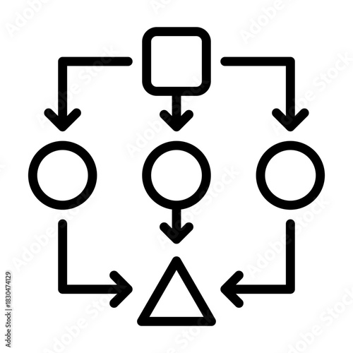 Workflow Icon - Black Outline
