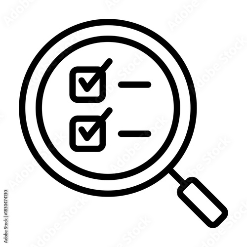 Inspection Icon - Black Outline