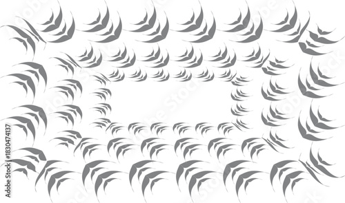 Illustration of abstract gray claw marks arranged in a rectangular frame