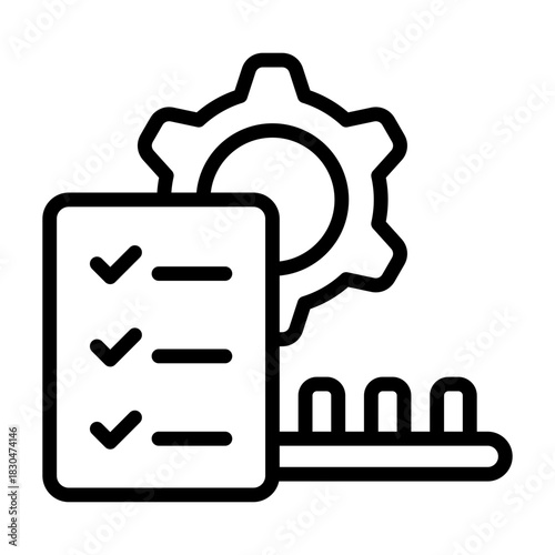 Production Plan Icon - Black Outline