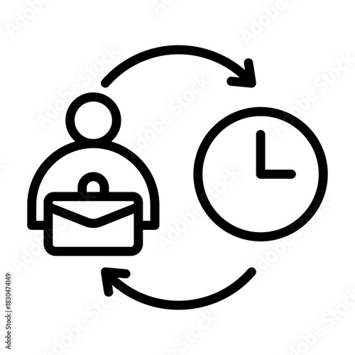 Shift Schedule Icon - Black Outline