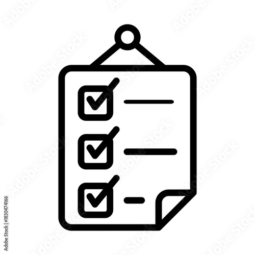 Task List Icon - Black Outline