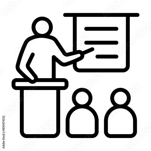 Training Icon - Black Outline