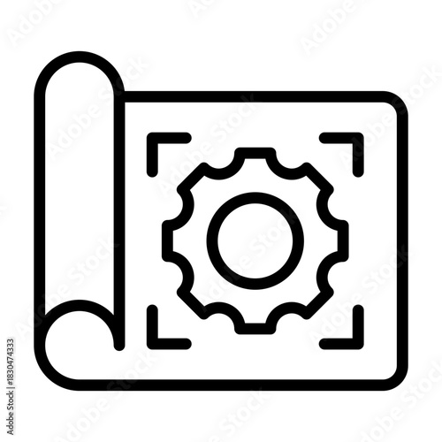 Blueprint Icon - Black Outline