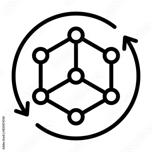 Simulation Icon - Black Outline