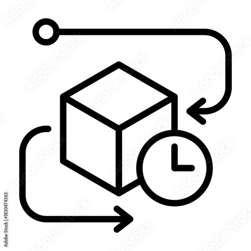 Product Lifecycle Icon - Black Outline