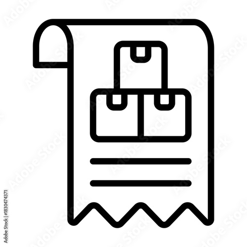 Bill Of Materials Icon - Black Outline