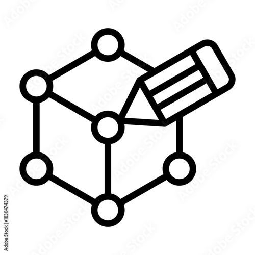 Product Design Icon - Black Outline