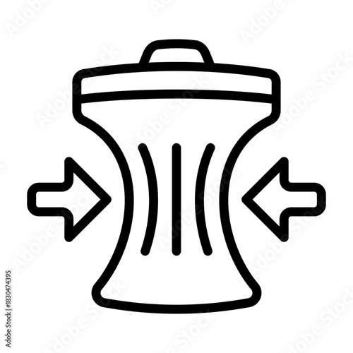 Waste Reduction Icon - Black Outline