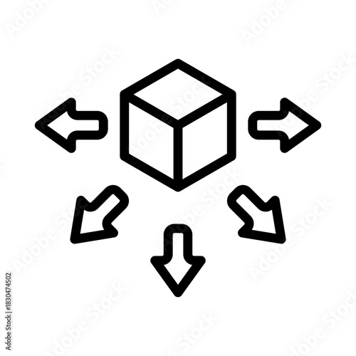 Distribution Icon - Black Outline