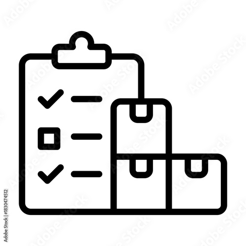 Inventory Check Icon - Black Outline