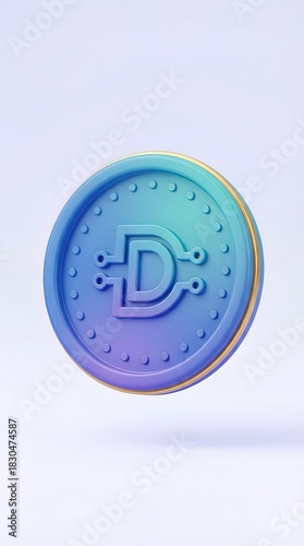 A vibrant crypto coin with ...
