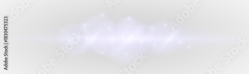Foto Frosty violet beams glide through pale haze