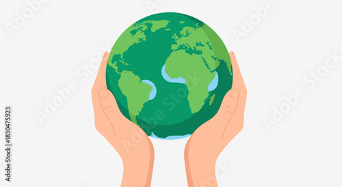 Caring hands protecting our precious planet a symbol of global responsibility
