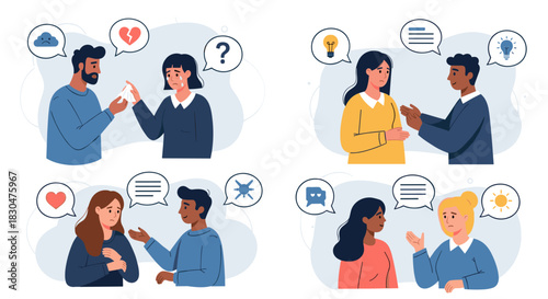 Human Interaction Expressing Emotions Ideas and Solving Problems Together