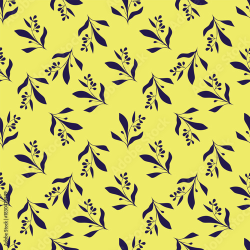 Seamless floral pattern, cute liberty ditsy print of mini botany in a romantic motif. Pretty simple botanical design: small hand drawn flowers, tiny leaves abstract on light field. Vector illustration