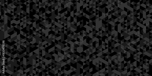 Abstract geometric wall tile and metal cube background triangle wallpaper. Seamless geometric pattern low polygon backdrop background. Gray diamond overlap polygonal background.	