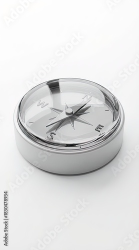 A silver compass guides the...