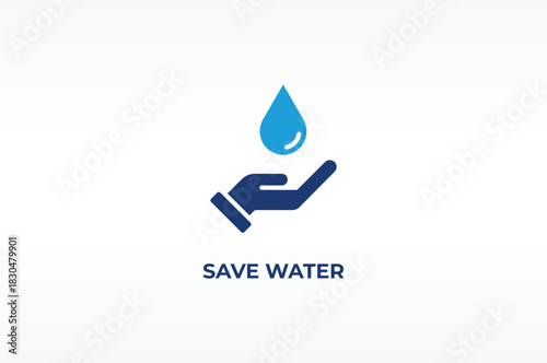 SAVE WATER vector, icon or logo sign isolated symbol illustration