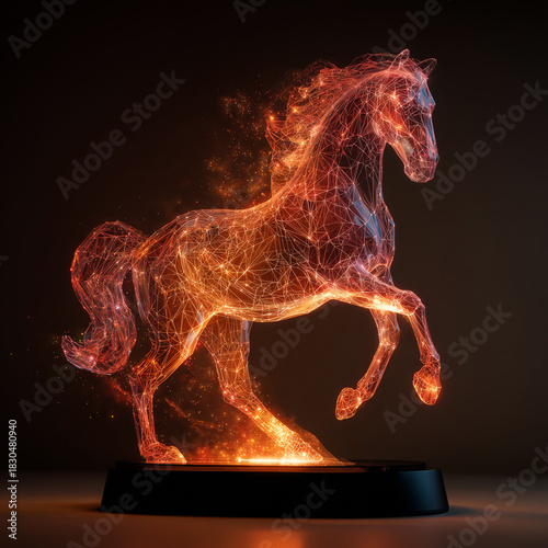 fiery horse on a black background