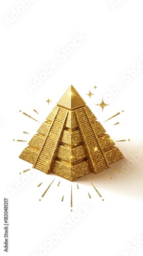 A captivating golden pyrami...