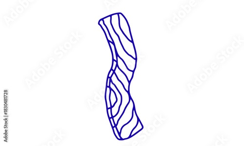 Stylized salmon filet outline with curved lines representing meat fibers