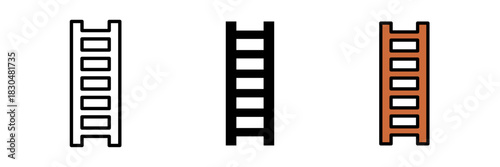 Ladder icon typically depicted as a vertical or angled structure with rungs, symbolizing climbing, access, or construction.