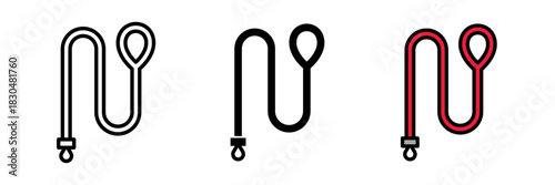 Leash icon typically depicted as a strap with a handle and clip, symbolizing pet walking, control, or safety.