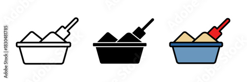 Litter box icon a typically depicted as a tray with litter and sometimes a paw print, symbolizing pet hygiene and cat care.