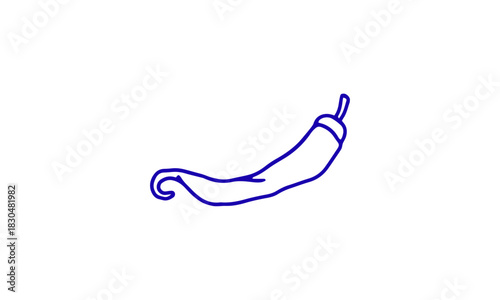 Blue Chili Pepper Icon on White Background A Simple and Stylish Vector Illustration