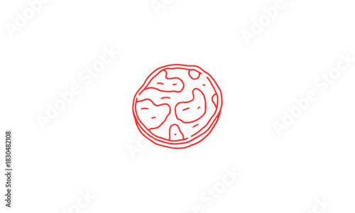 Outline of a stylized planetary body or celestial object, perfect for educational content or space themes