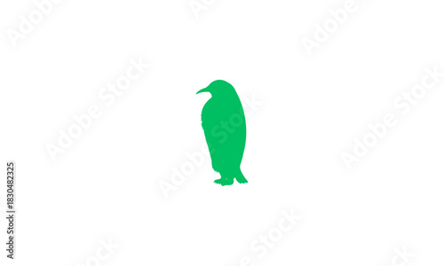 Green Penguin Silhouette A Simple Icon for Nature, Animals, and Antarctic Wildlife. Perfect for Web Design