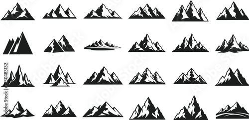 Mountain range silhouette collection for logo design and illustration