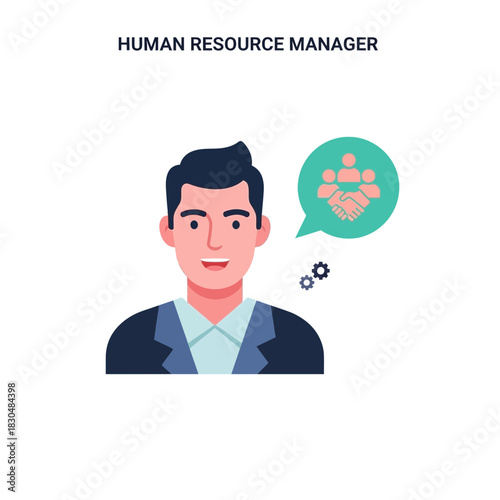 A smiling human resource manager thinking of teamwork