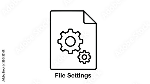 Vector illustration of file settings icon presents a clear symbol of configuration and customization, perfect for illustrating system preferences