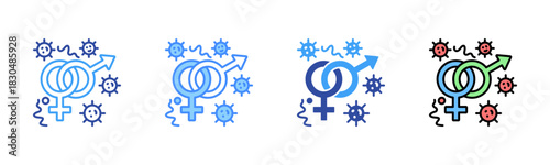 Chlamydia Icon, Multi Styles Icon Set