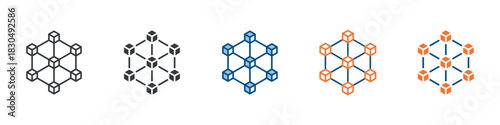 Blockchain Icon Set Multiple Style Collection 