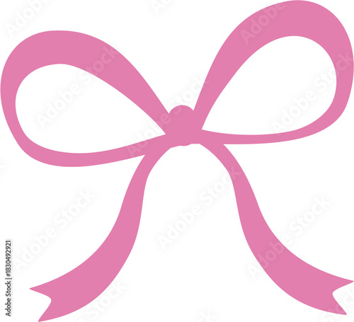 Pink ribbon bow illustration.