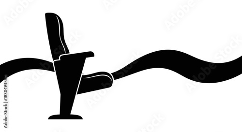 Cinema lounge chair text divider in minimalist design style, copy space