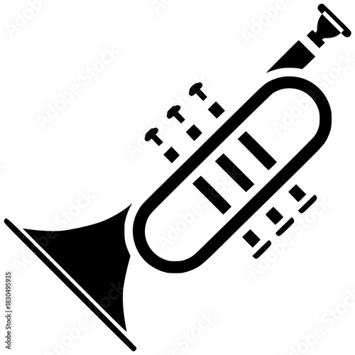 trumpet illustration music silhouette musical logo jazz icon instrument outline orchestra brass musician sound band gold valve equipment entertainment shape with vector graphic background