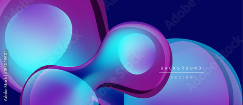 Abstract fluid shapes, vibrant colors blend. Purple, blue hues create dynamic background. Modern design elements present smooth transitions.