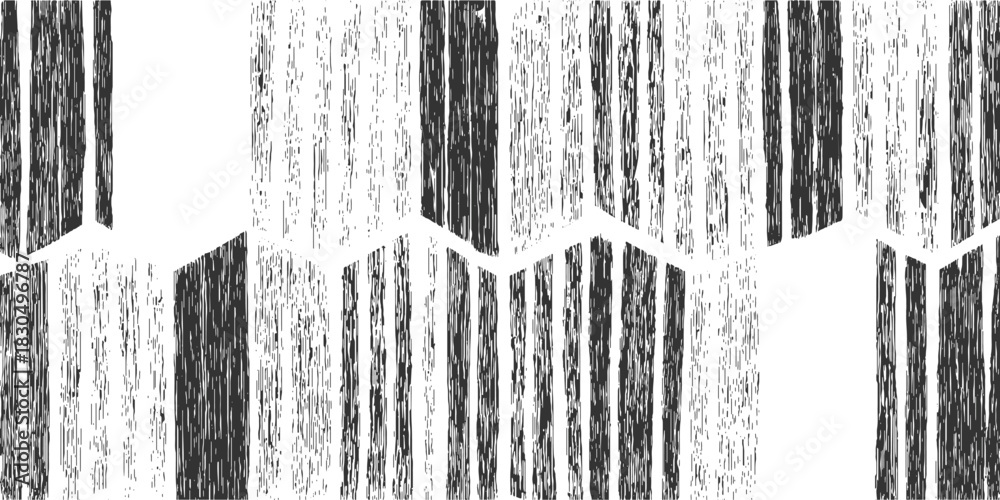 Fototapeta premium Black and white abstract vertical lines pattern with white gaps background