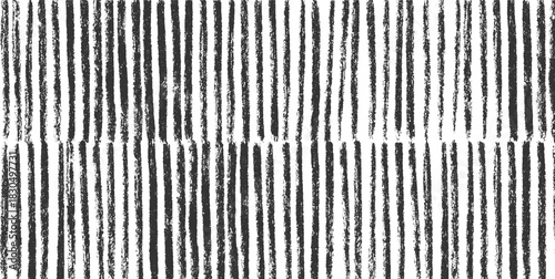 Black vertical brush stroke stripes on white background abstract chalk
