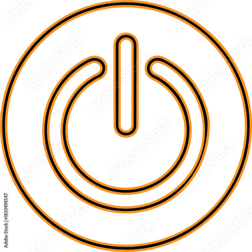 Simple power button symbol inside a circle outline