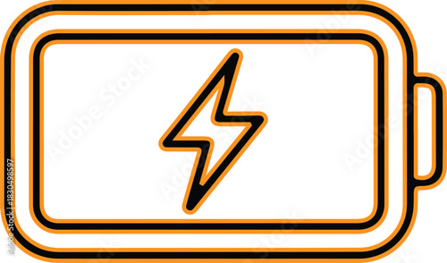 Battery icon with lightning bolt symbolizing energy and charging
