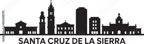 Santa cruz de la sierra bolivia city skyline silhouette illustration landmark buildings cityscape vector