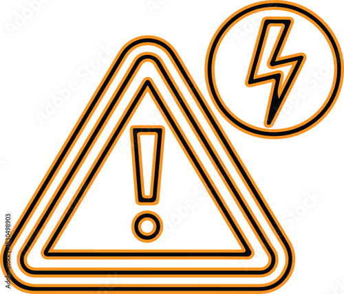 Warning sign for electrical hazard and danger