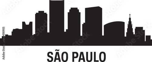Sao paulo brazil city skyline silhouette vector illustration modern architecture high rise buildings cityscape icon